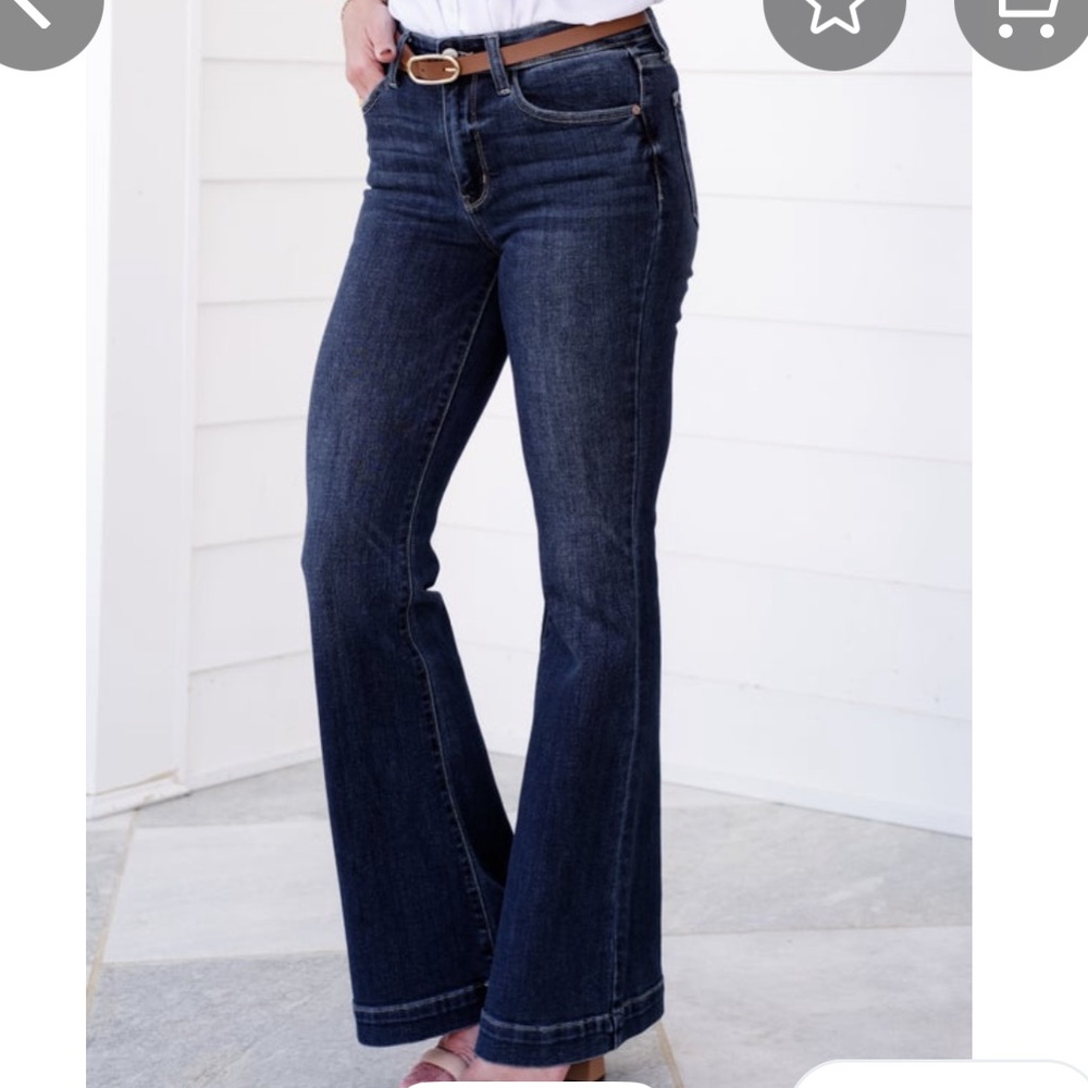 Judy Blue High Rise Dark Wash Trouser Jeans